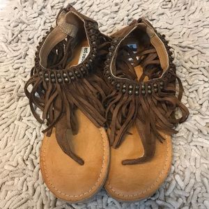 Not Rated brown fringe sandals, size 9 - NWOT